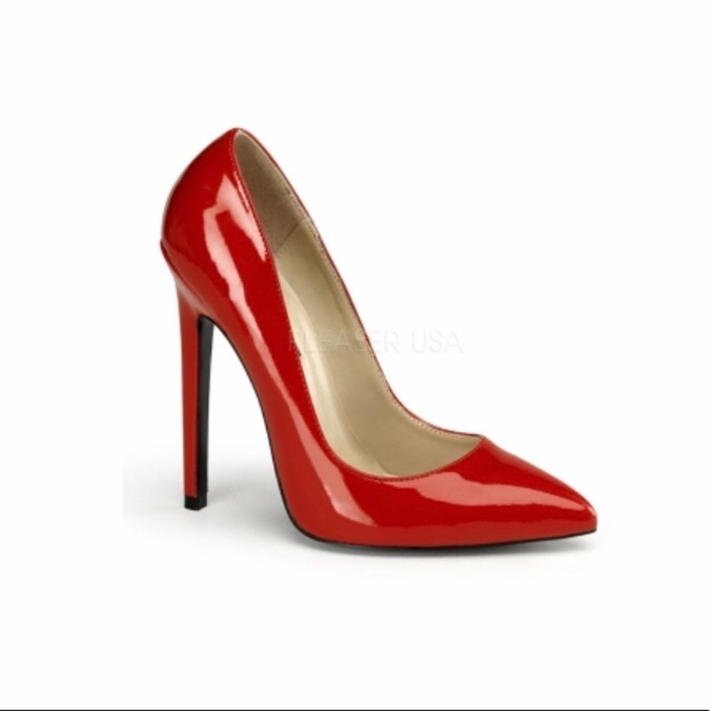 Pleaser Red Patent Leather Pumps